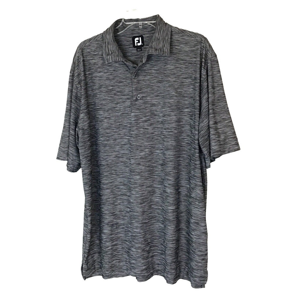 FootJoy Polo Shirt Men's XL Gray Athletic Golfing Outdoors Stretch Short Sleeve